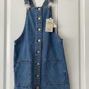 Denim skirt overalls